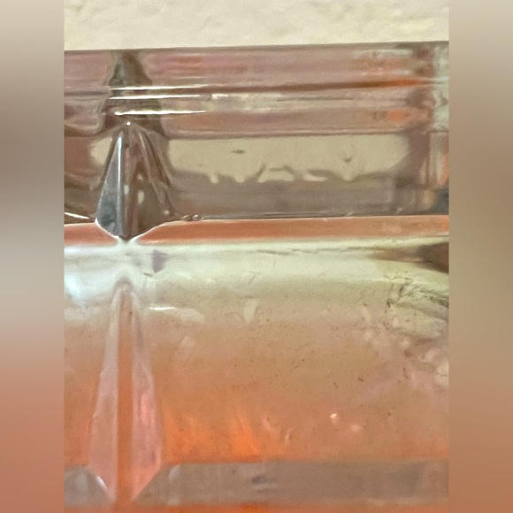 Vintage Geometric Vase Made in Italy Numbered Pressed Glass With Flower Decals - Picture 5 of 10